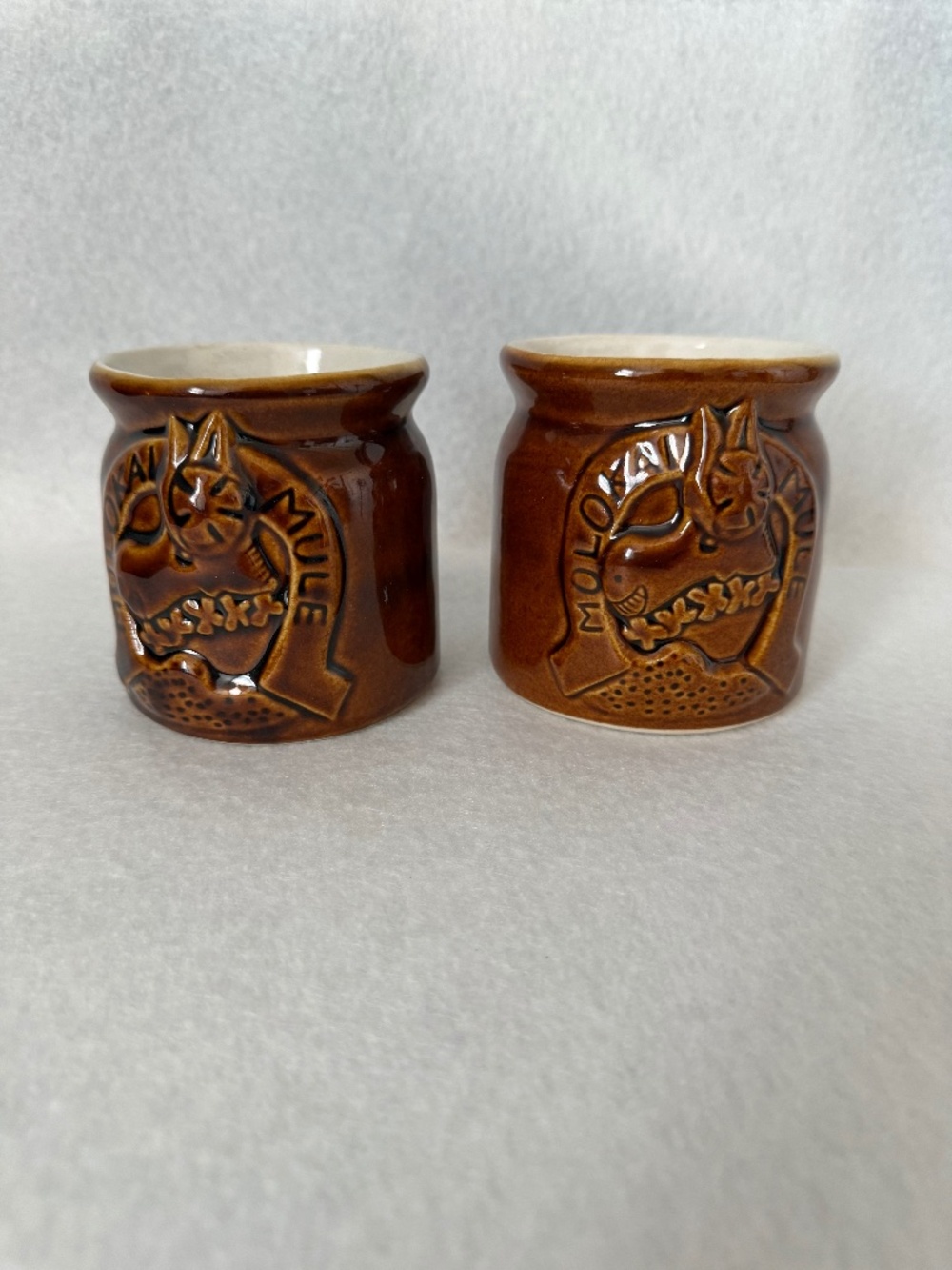 Two  Vintage Daga Hawaii Sheraton Molokai Mule Mugs